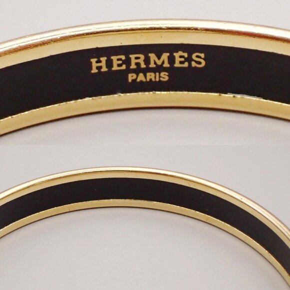 HERMES Email PM Bangle Bracelet Enamel GHW White Made in Austria +K 65RL341 - Picture 7 of 7